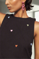 HeartBeat mini Dress-Rblack