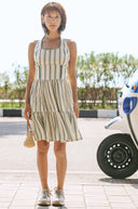 Stripe Hype Halter Dress-Green