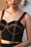 Crop and Roll Top-black