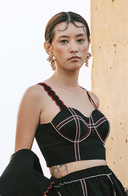 Crop and Roll Top-black