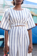 Urban Beat Crop Top-NavyBlue