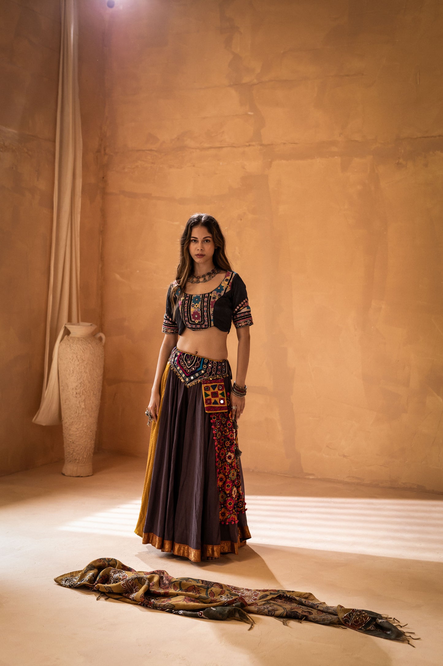 PATTERNS AND PLAINS (LEHENGA)