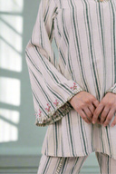 Seasonal Splendour Top Green Striped