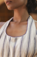 Stripe Hype Halter Dress-NavyBlue
