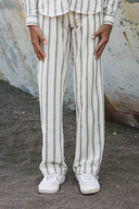 Green Streak Pants – Green Thin Stripe