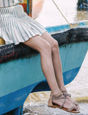 Pleat the Beat Short skirt-GreenStripe