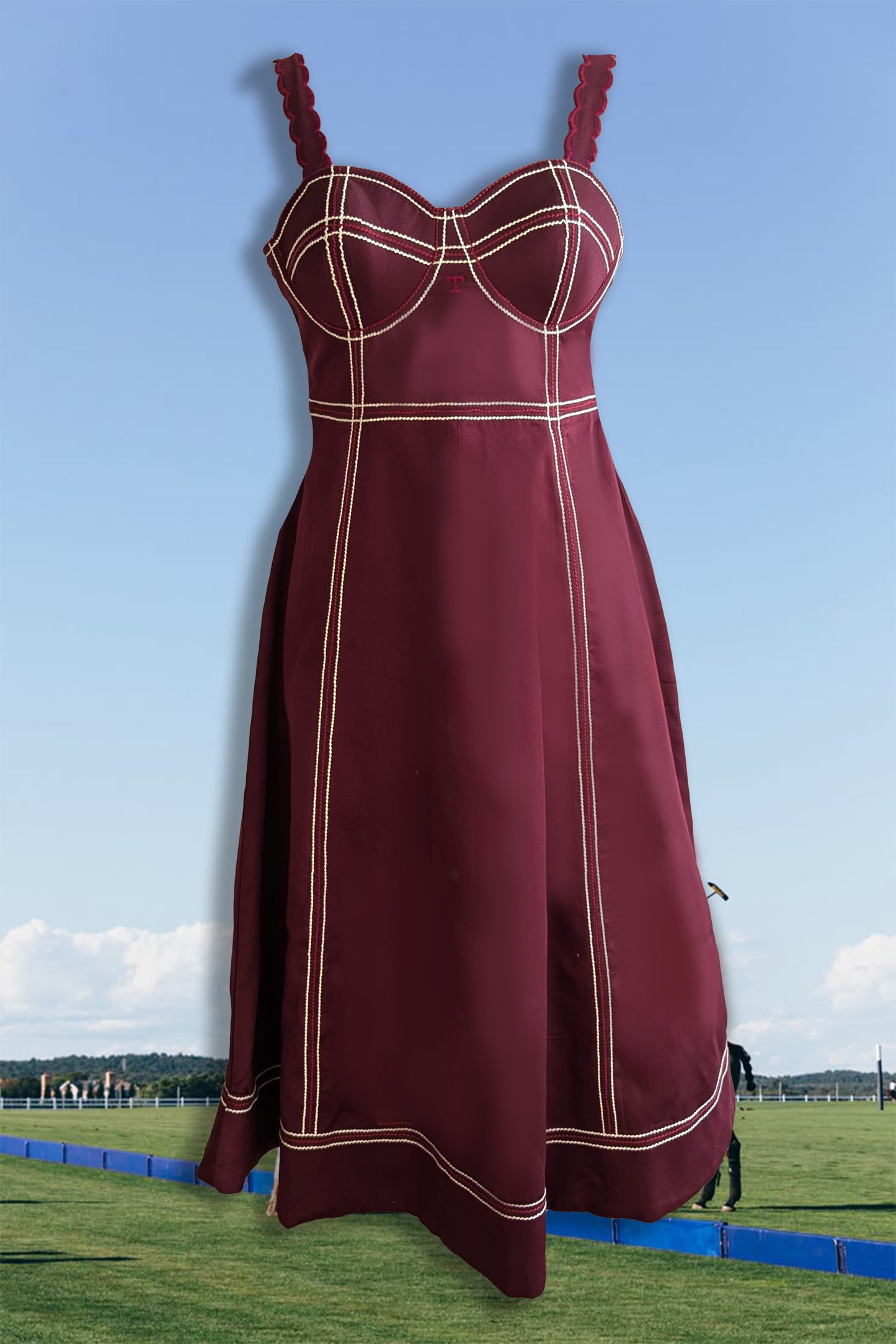 THE DERBY DRESS (MAROON COTTON)