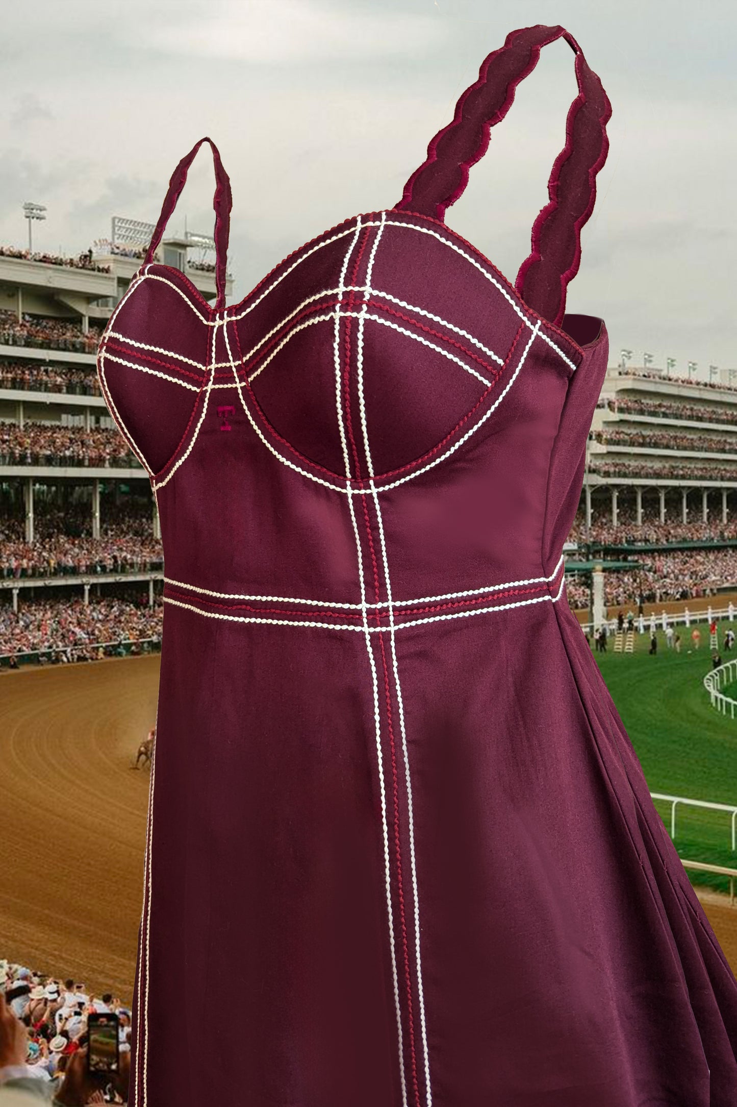 THE DERBY DRESS (MAROON COTTON)