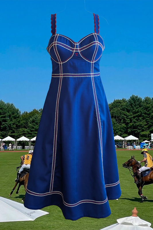 THE DERBY DRESS (BLUE COTTON)