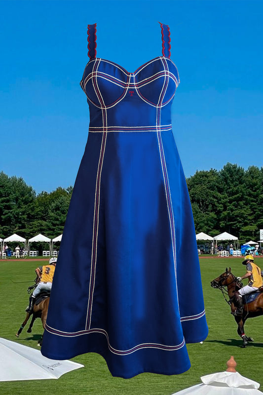 THE DERBY DRESS (BLUE COTTON)